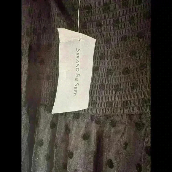 Black Polka Dot Dress See And Be Seen Size L New With Tags From Red Dress Boutiq - Picture 4 of 5